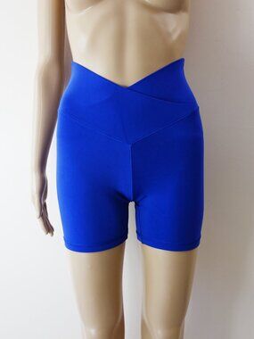OFFLINE By Aerie Real Me Crossover High Waisted 5" Bike Short cobalt blue (M)